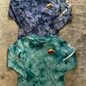 Eddie Bauer Kids Tie-Dye Long Sleeve Shirt - Blue and Green